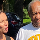 Attorney Jennifer Bonjean and Bill Cosby outside of Cosby’s home on June 30, 2021.